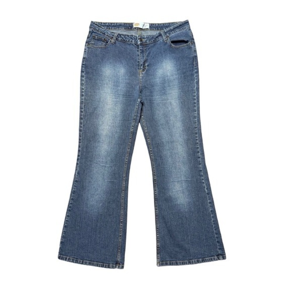 Route 66 vintage women's low rise‎ flare denim blue jeans 18 S 36x29